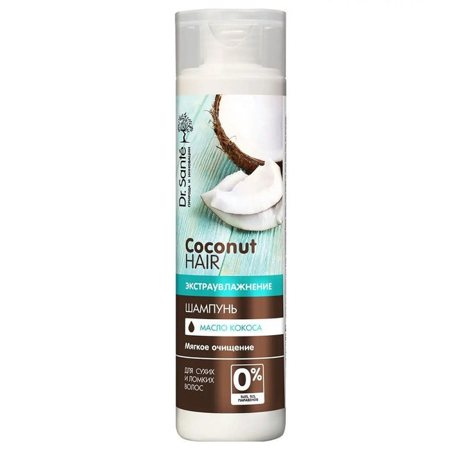 Dr. Sante Coconut Hair Shampoo szampon ekstra nawilżający z olejem kokosowym dla suchych i łamliwych włosów 250ml