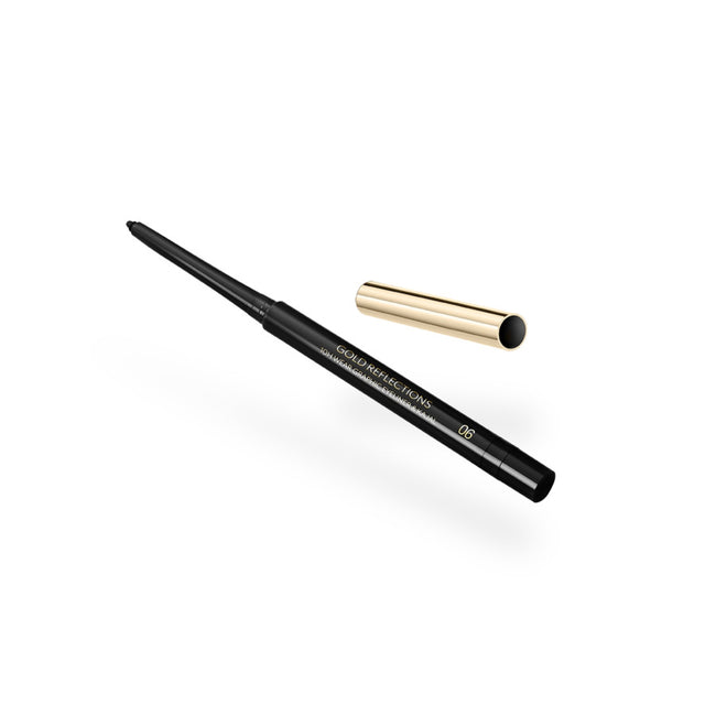 KIKO Milano Gold Reflections 10H Wear Graphic Eyeliner & Kajal eyeliner i kredka kajal o 10-godzinnej trwałości 06 Midnight Black 0.28g