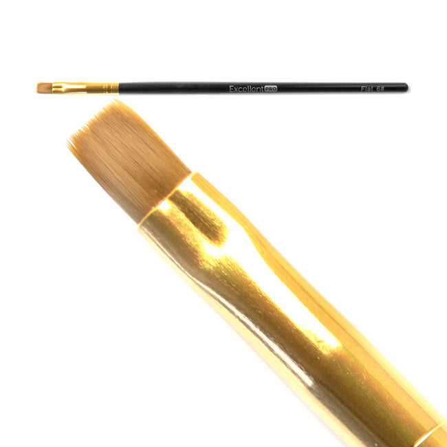 Excellent PRO Pędzelek do żelu Flat #6 Black
