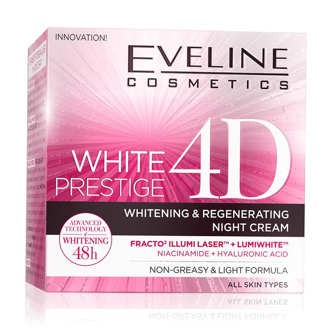 Eveline Cosmetics White Prestige 4D wybielający i regenerujący krem na noc 50ml
