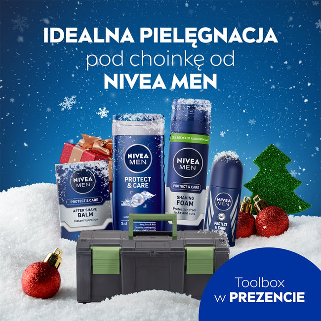 Nivea Men Tech Master zestaw antyperspirant roll-on 50ml + żel pod prysznic 3w1 250ml + pianka do golenia 200ml + balsam po goleniu 100ml