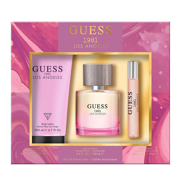 Guess 1981 Los Angeles Women zestaw woda toaletowa spray 100ml + woda toaletowa spray 15ml + balsam do ciała 200ml