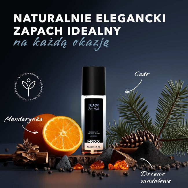 Mexx Black For Him dezodorant w naturalnym sprayu 75ml