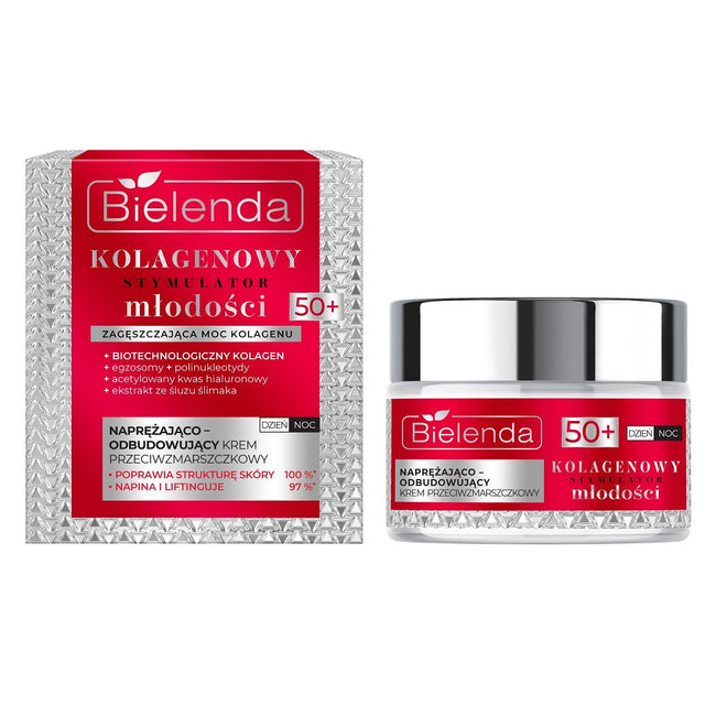 Bielenda Kolagenowy Stymulator Młodości naprężająco-odbudowujący krem przeciwzmarszczkowy 50+ 50ml