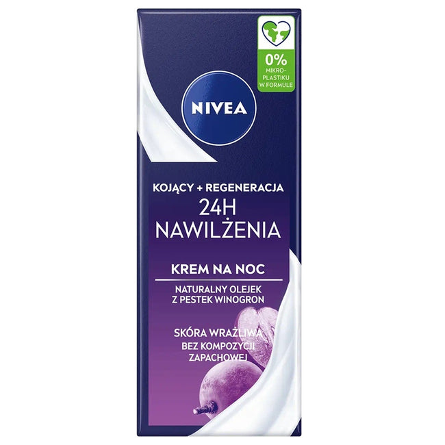 Nivea 24H Nawilżenia kojąco-regenerujący krem na noc 50ml