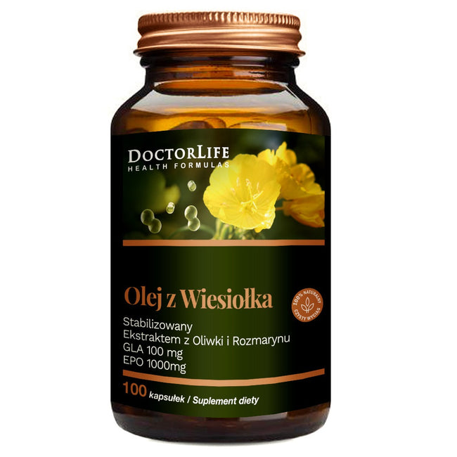 Doctor Life Olej z wiesiołka suplement diety 100 kapsułek