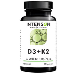 Intenson Witamina D3 + K2 suplement diety 120 kapsułek