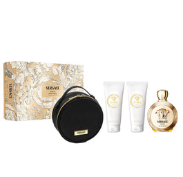 Versace Eros Pour Femme zestaw woda perfumowana spray 100ml + balsam do ciała 100ml + żel pod prysznic 100ml + kosmetyczka