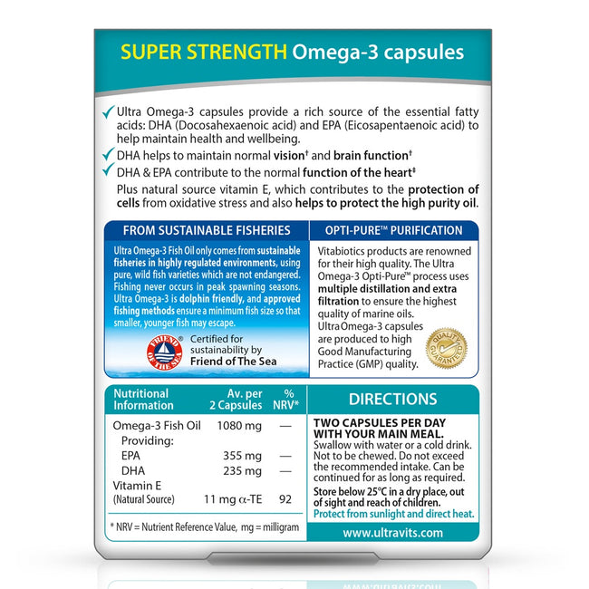 Vitabiotics Ultra Omega-3 High Purity Fish Oils suplement diety 60 kapsułek