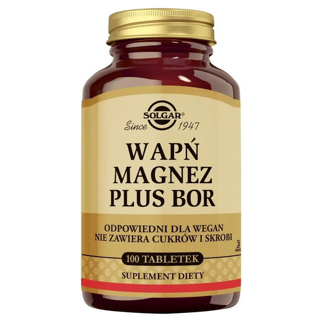 Solgar Wapń Magnez Plus Bor suplement diety 100 tabletek