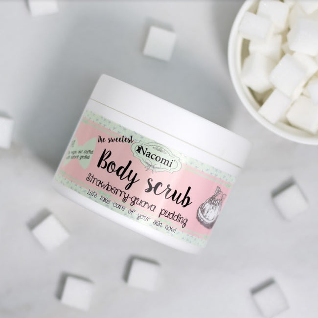 Nacomi Cukrowy peeling do ciała truskawkowy pudding z guavą 200g