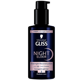 Gliss Night Elixir Reconstruction regenerująca kuracja na noc bez spłukiwania do włosów zniszczonych i rozdwojonych końcówek 100ml