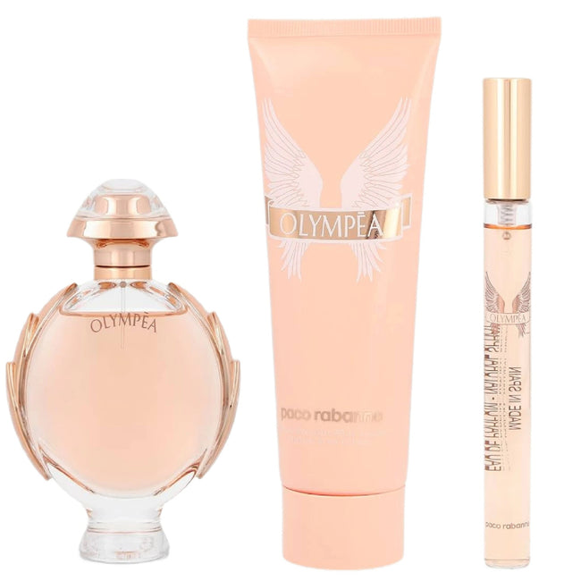 Paco Rabanne Olympea zestaw woda perfumowana spray 50ml + balsam do ciała 100ml + woda perfumowana spray 10ml