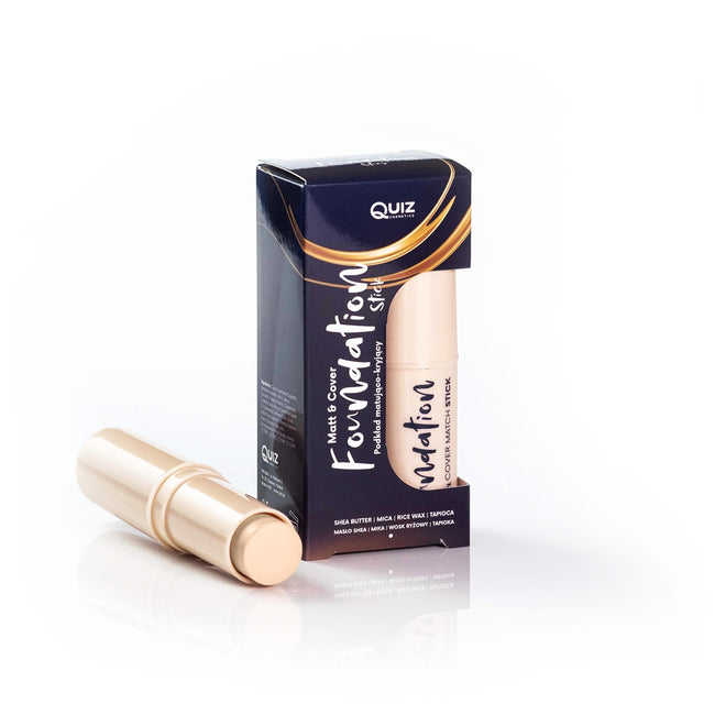 Quiz Cosmetics Matt & Cover Stick Foundation kryjący podkład w sticku wzbogacony olejem rycynowym i masłem shea