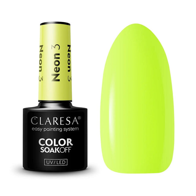 Claresa Color Soak Off UV/LED Neon lakier hybrydowy 5g