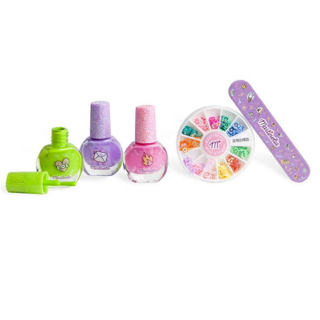 Martinelia Super Girl zestaw lakier do paznokci 4ml 3szt + zestaw ozdób do paznokci 1szt + pilnik 1szt + patyczek do paznokci 1szt