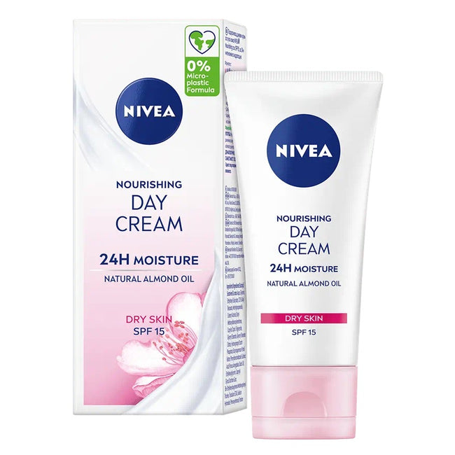Nivea 24H Nawilżenia odżywczy krem na dzień cera sucha i wrażliwa SPF15 50ml