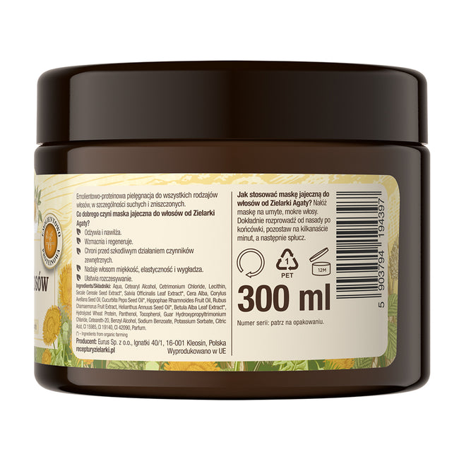Receptury Zielarki Maska jajeczna do włosów suchych i zniszczonych 300ml
