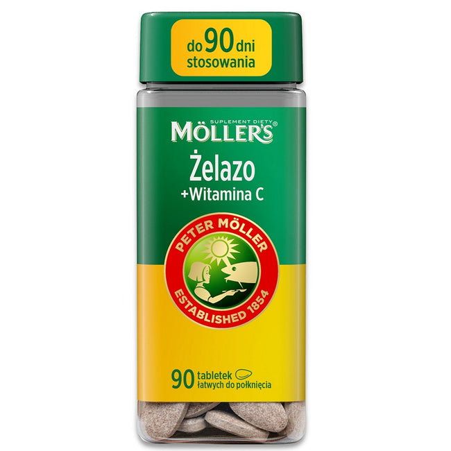 Möller's Żelazo + Witamina C suplement diety 90 tabletek