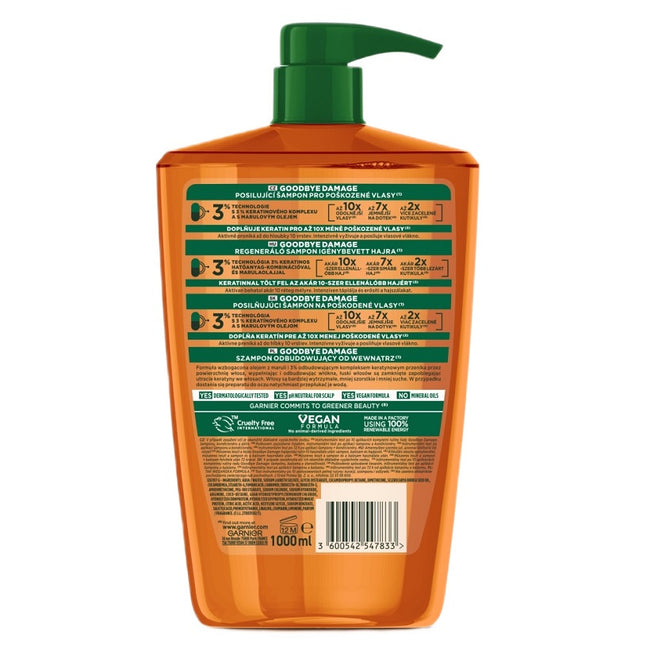 Garnier Fructis Goodbye Damage szampon odbudowujący do włosów bardzo zniszczonych 1000ml