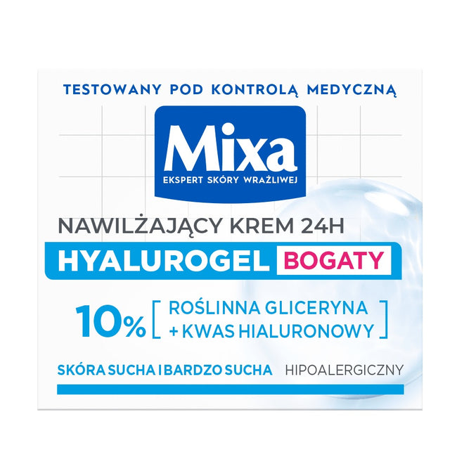 MIXA Hyalurogel bogaty krem intensywnie nawilżający 24h 50ml