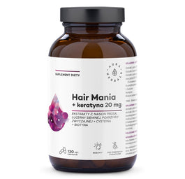 Aura Herbals Hair Mania + keratyna 20mg suplement diety 120 kapsułek