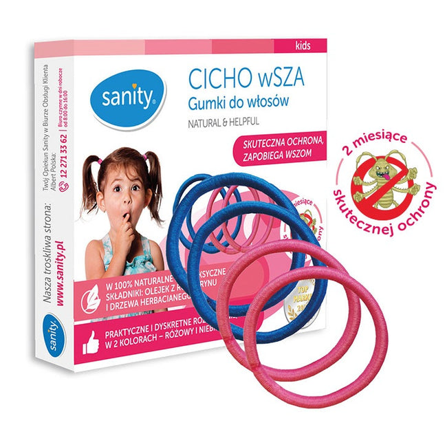 Sanity Kids CICHO wSZA gumki na wszy 4szt