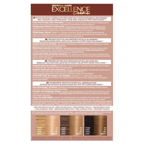 L'Oreal Paris Universal Nudes Excellence Creme pielęgnacyjny krem koloryzujący