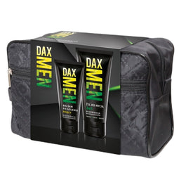 Dax Men Zestaw żel do mycia twarzy ciała i włosów 3w1 180ml + kojący balsam po goleniu 100ml + kosmetyczka