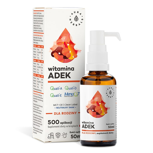Aura Herbals Witamina ADEK dla rodziny suplement diety w kroplach 50ml