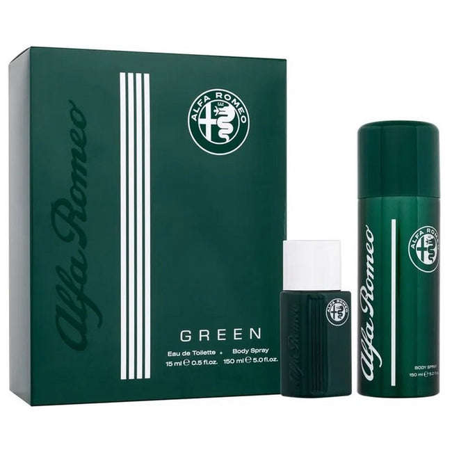Alfa Romeo Green zestaw woda toaletowa spray 15ml + perfumowany spray do ciała 150ml