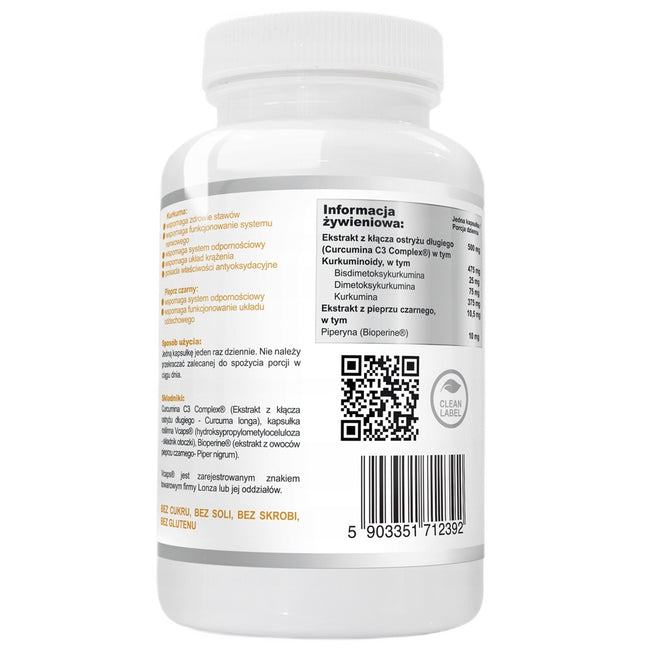 WISH Pharmaceutical Curcumin C3 + Bioperine Complex suplement diety 60 kapsułek