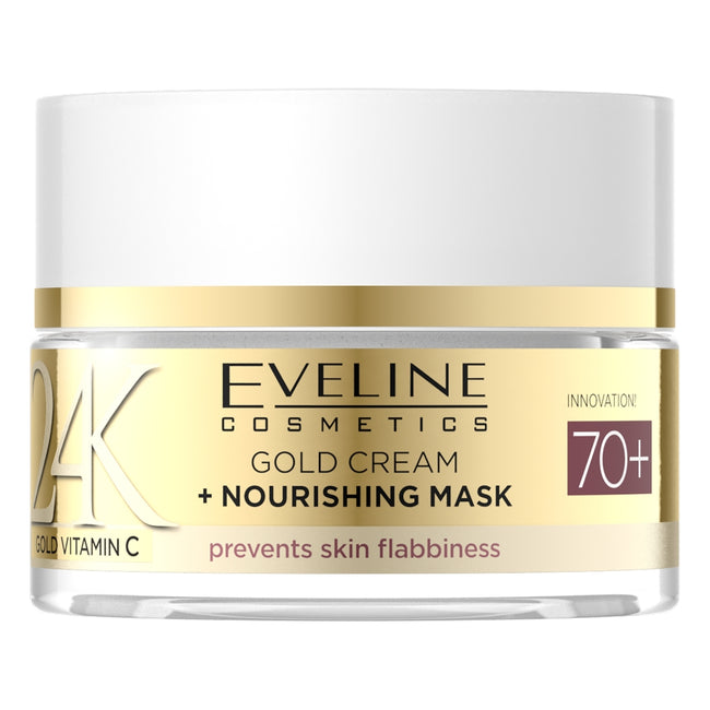 Eveline Cosmetics 24K Gold Vitamin C złoty krem + maska odżywcza 70+ 50ml