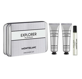 Mont Blanc Explorer Platinum zestaw miniatura wody perfumowanej spray 7.5ml + żel oczyszczający 30ml + krem do twarzy 30ml