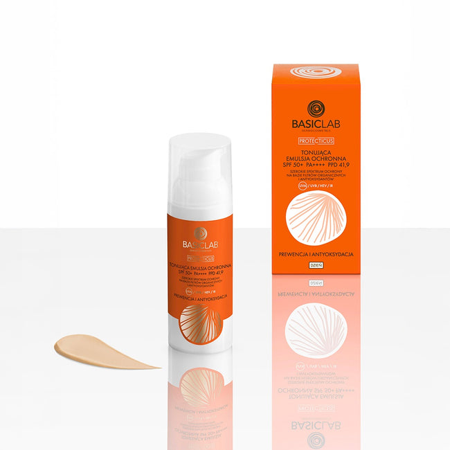 BasicLab Protecticus tonująca emulsja ochronna SPF50+ Prewencja i Antyoksydacja 50ml