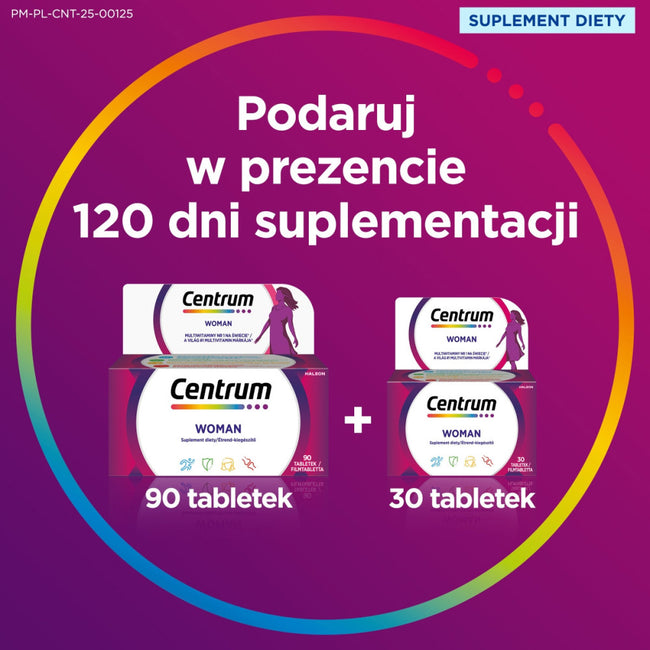Centrum Woman multiwitaminy dla kobiet suplement diety 90 + 30 tabletek