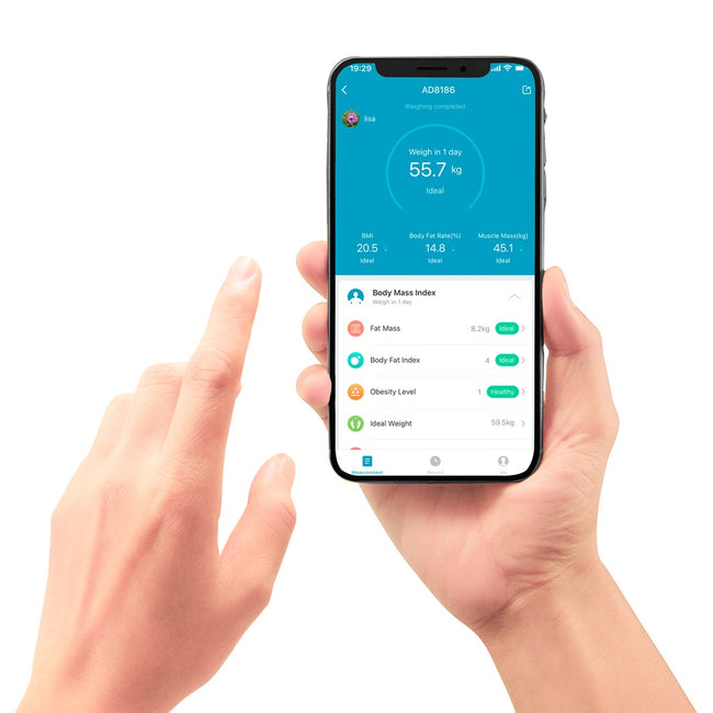 Adler Smart waga łazienkowa analityczna AD 8186 Czarna