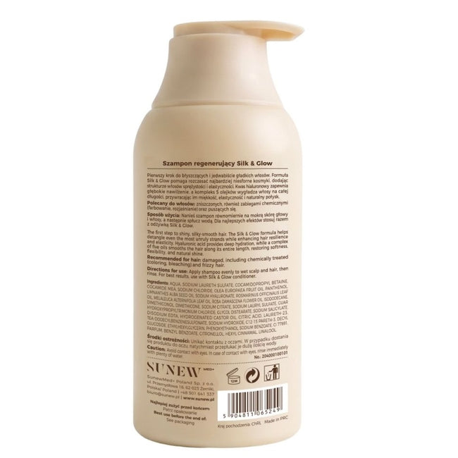 SunewMed+ Silk & Glow szampon regenerujący z kompleksem 5 olejków 500ml