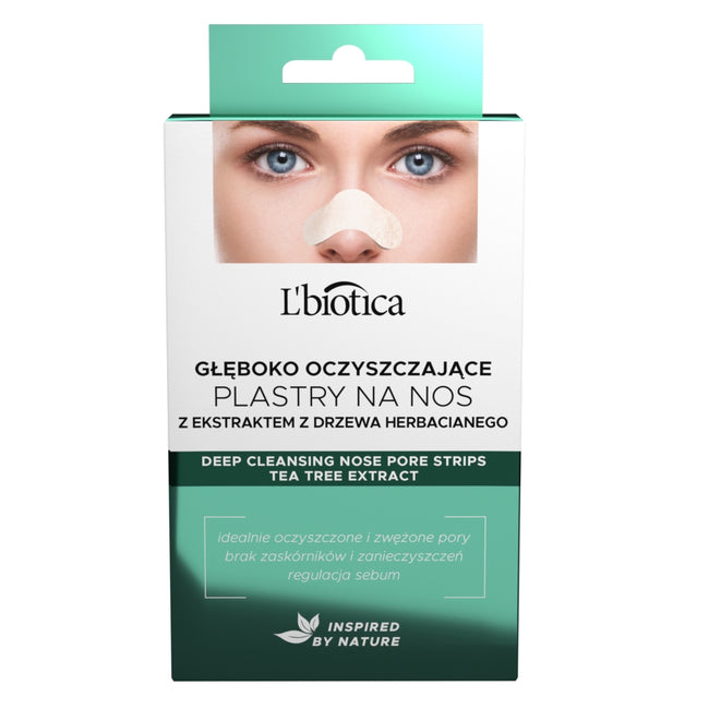 L'biotica Głęboko oczyszczające plastry na nos Tea Tree Extract 3 pary