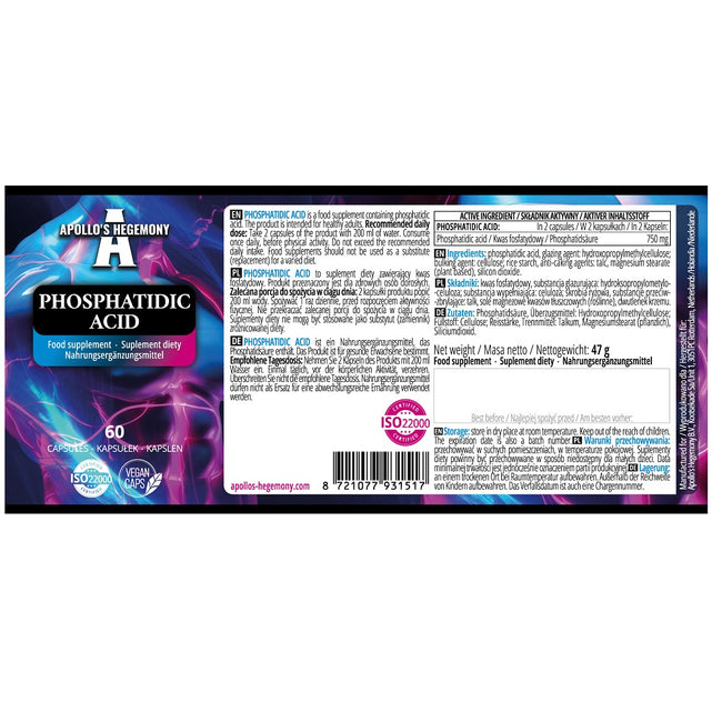 Apollo's Hegemony Phosphatidic Acid suplement diety 60 kapsułek