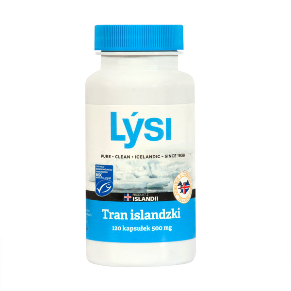 Lysi Tran islandzki 500mg suplement diety 120 kapsułek