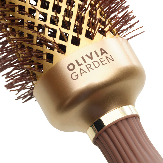 Olivia Garden Expert Blowout Shine szczotka do modelowania i suszenia włosów Gold/Brown 55mm