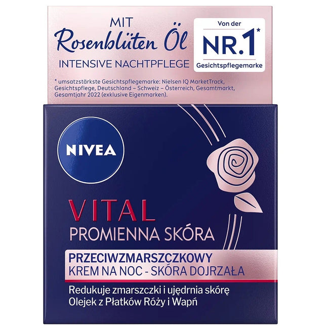 Nivea Vital Promienna Skóra przeciwzmarszczkowy krem na noc 50ml