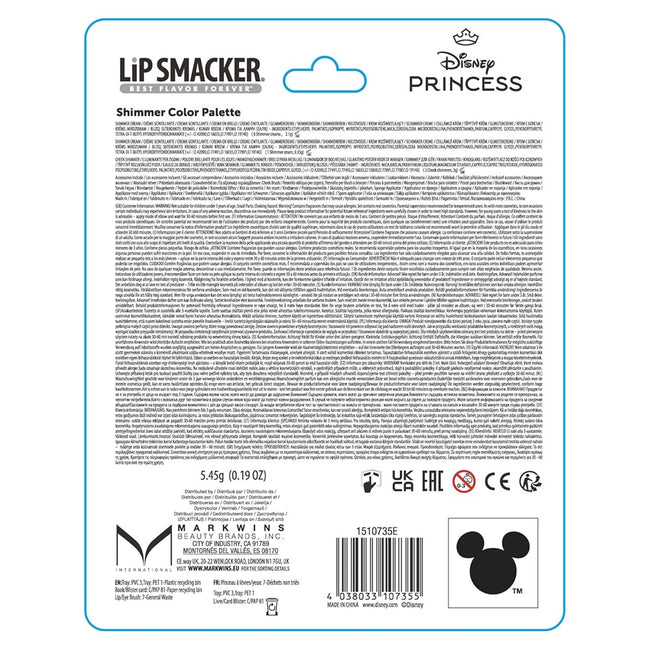 Lip Smacker Disney Princess Shimmer Color Palette paleta do makijażu dla dzieci