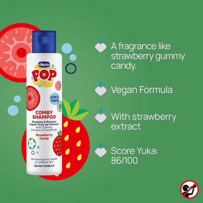 Chicco Pop szampon i odżywka 2w1 o zapachu truskawkowego sorbetu 250ml