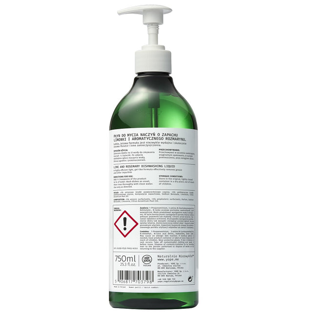 Yope Naturalny płyn do mycia naczyń Limonka i Rozmaryn 750ml
