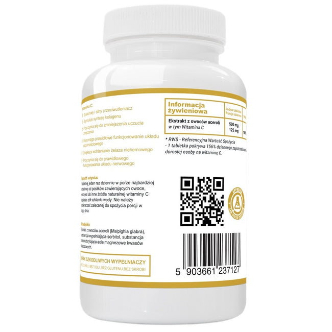 Natural Herbs Ekstrakt Acerola 500mg suplement diety 120 tabletek