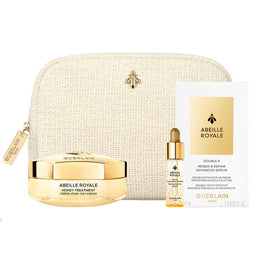 Guerlain Abeille Royale Age-Defying Ritual Honey Treatment Day Cream zestaw krem na dzień 50ml + serum odżywcze 5ml + serum o podwójnej skuteczności 7x0.6ml + kosmetyczka