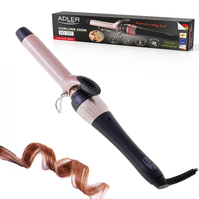 Adler Lokówka z regulacją temperatury 25mm AD 2117 Czarno-różowa