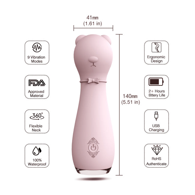 S-HANDE Bonnie wibrator podświetlany w kształcie kota z 9 trybami wibracji Light Pink